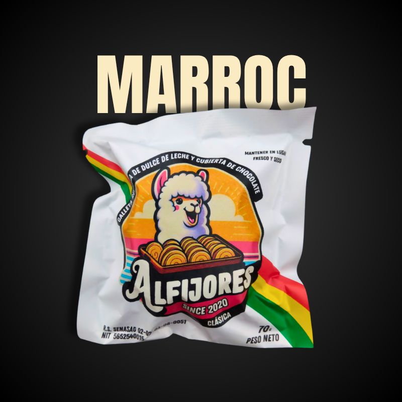 Alfajor Marroc Relleno dulce de leche con mantequilla de maní - Alfijores con Chocolate