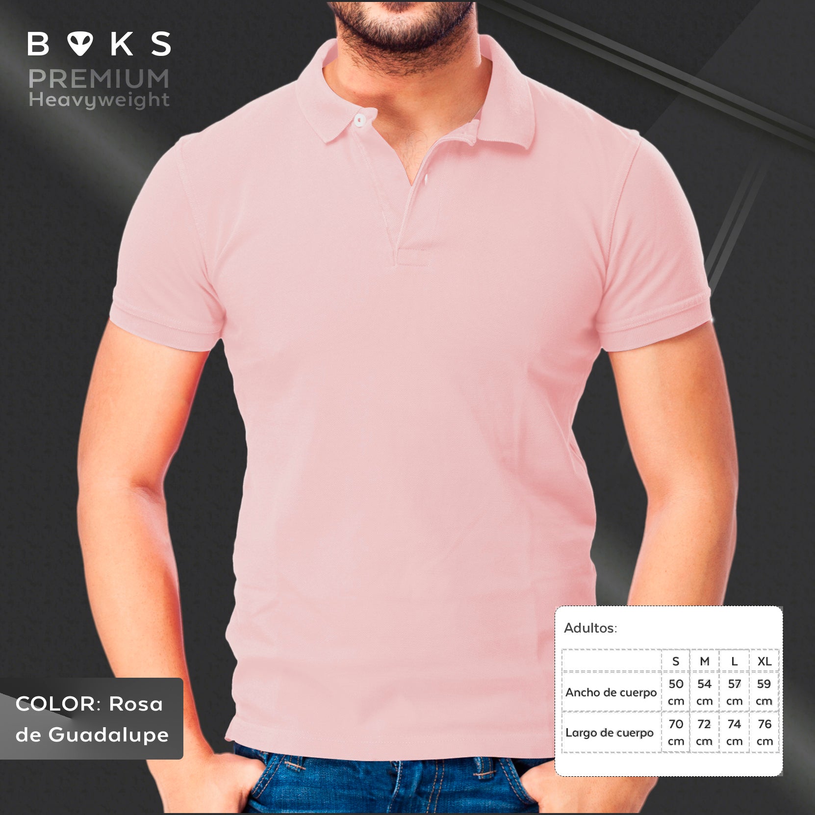 Polera BOKS piqué PREMIUM Heavyweight tipo Polo